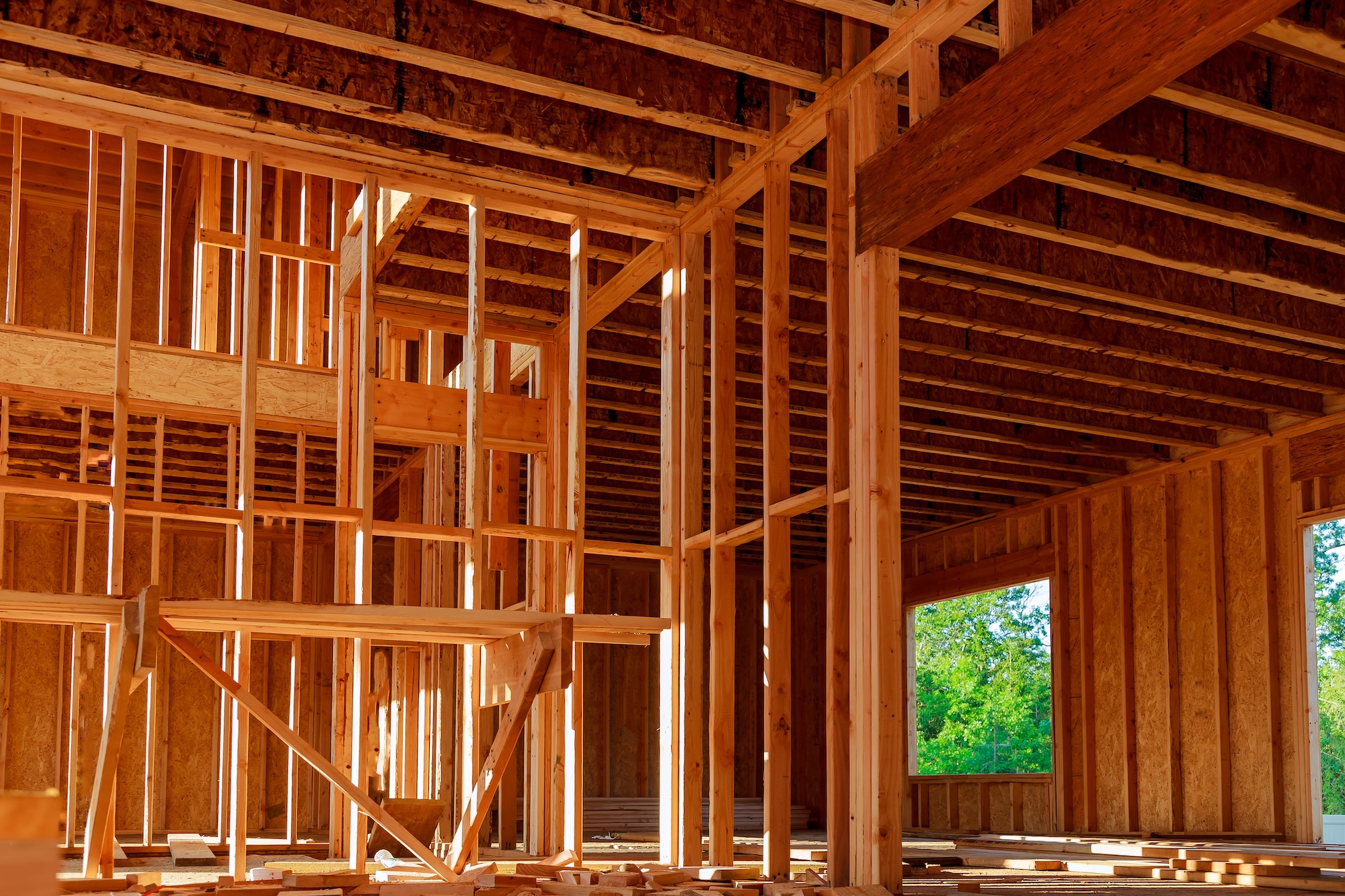 wood framing home construction